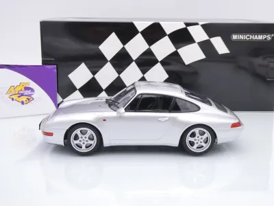 Preview: Minichamps 155061101 # Porsche 911 993 Coupe Baujahr 1993 " silbermetallic " 1:18