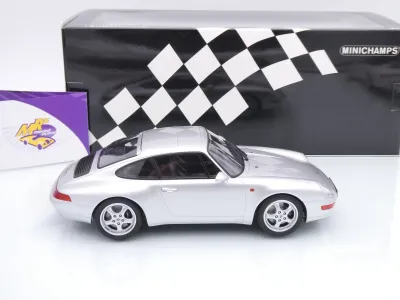 Preview: Minichamps 155061101 # Porsche 911 993 Coupe Baujahr 1993 " silbermetallic " 1:18