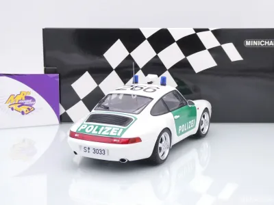 Preview: Minichamps 155061190 # Porsche 911 993 Coupe Baujahr 1993 " Polizei Stuttgart " 1:18