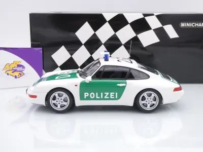 Preview: Minichamps 155061190 # Porsche 911 993 Coupe Baujahr 1993 " Polizei Stuttgart " 1:18