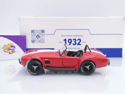 Preview: Solido S1804911 # Shelby Cobra 427 S/C MKII Baujahr 1965 " rot-weiß " 1:18