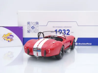 Preview: Solido S1804911 # Shelby Cobra 427 S/C MKII Baujahr 1965 " rot-weiß " 1:18