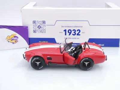 Preview: Solido S1804911 # Shelby Cobra 427 S/C MKII Baujahr 1965 " rot-weiß " 1:18