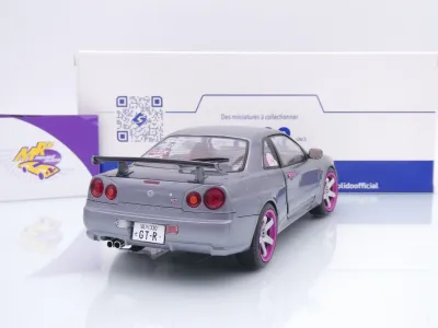 Preview: Solido S1804310 # Nissan Skyline GTR (R34) Baujahr 1999 " silbergrau-lila " 1:18