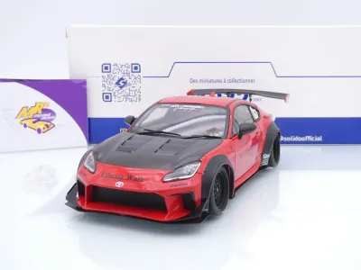 Solido S1813605 # Toyota GR86 LB Body Kit Baujahr 2024 rot-schwarz " Liberty Walk " 1:18