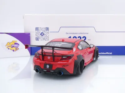 Preview: Solido S1813605 # Toyota GR86 LB Body Kit Baujahr 2024 rot-schwarz " Liberty Walk " 1:18