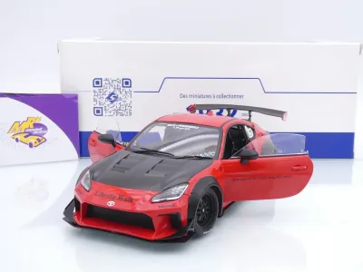 Preview: Solido S1813605 # Toyota GR86 LB Body Kit Baujahr 2024 rot-schwarz " Liberty Walk " 1:18