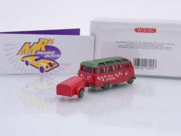 Preview: Wiking 0260 05 # Mercedes-Benz O 319 mit Anhänger Baujahr 1955-68 " Christmas 2023 " 1:87