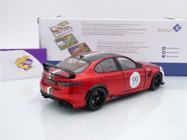 Preview: Solido S1806904 # Alfa Romeo Giulia GTA M #99 Baujahr  2022 " rotmetallic " 1:18