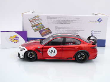 Preview: Solido S1806904 # Alfa Romeo Giulia GTA M #99 Baujahr  2022 " rotmetallic " 1:18