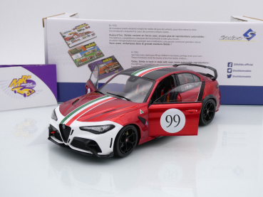 Preview: Solido S1806904 # Alfa Romeo Giulia GTA M #99 Baujahr  2022 " rotmetallic " 1:18