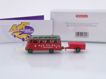 Preview: Wiking 0260 05 # Mercedes-Benz O 319 mit Anhänger Baujahr 1955-68 " Christmas 2023 " 1:87