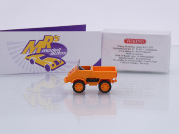 Preview: Wiking 0870 07 # Mercedes-Benz Unimog U 411 Baujahr 1950-51 " kommunalorange " 1:87