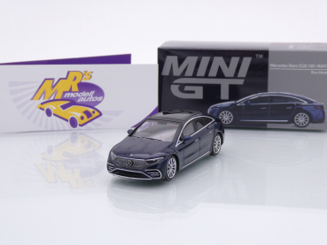 TSM MINI GT MGT00559-L # Mercedes-Benz EQS 580 4MATIC LHD " blaumetallic " 1:64