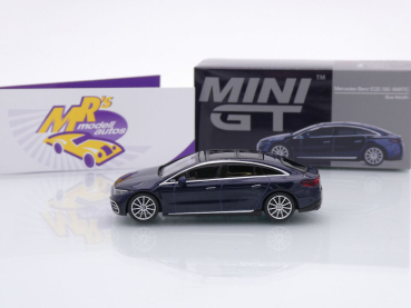 Preview: TSM MINI GT MGT00559-L # Mercedes-Benz EQS 580 4MATIC LHD " blaumetallic " 1:64