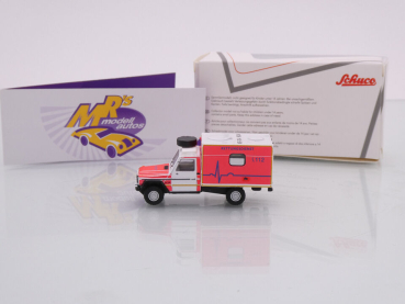 Preview: Schuco 26743 # Mercedes Benz G-Modell weiß-rot " Feuerwehr Notarzt " 1:87 MHI