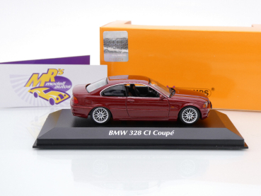 Preview: Maxichamps 940028320 # BMW 328 CI Coupe Baujahr 1999 " dunkelrotmetallic " 1:43