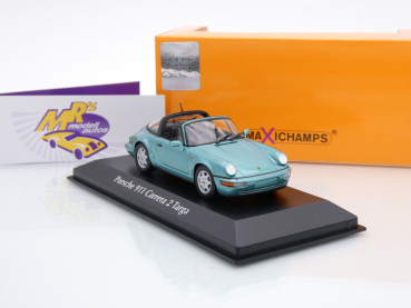 Maxichamps 940061364 # Porsche 911 Carrera 2 Targa Baujahr 1991 " türkisgrünmetallic " 1:43