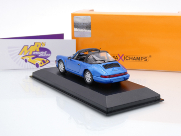 Preview: Maxichamps 940061362 # Porsche 911 Carrera 2 Targa Baujahr 1991 " blaumetallic " 1:43