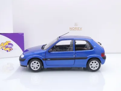 Preview: Norev 181830 # Citroen Saxo VTS Baujahr 1996 " blaumetallic / Poseidon Blue " 1:18