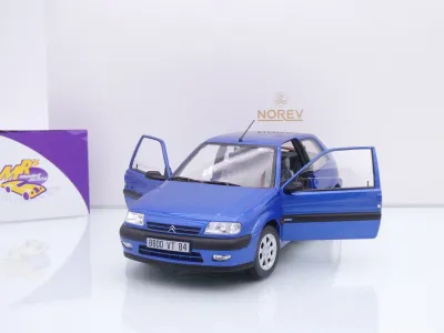 Preview: Norev 181830 # Citroen Saxo VTS Baujahr 1996 " blaumetallic / Poseidon Blue " 1:18
