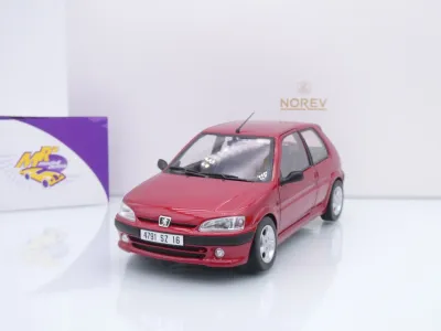 Norev 184921 # Peugeot 106 S16 Baujahr 1998 " rotmetallic ( Diablo Red ) " 1:18
