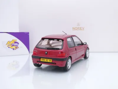 Preview: Norev 184921 # Peugeot 106 S16 Baujahr 1998 " rotmetallic ( Diablo Red ) " 1:18