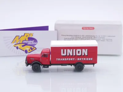 Preview: Wiking 0415 02 # Henschel HS 140 Koffer-LKW Baujahr 1955-61 " Union Transport " 1:87