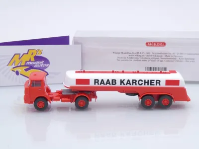 Preview: Wiking 0806 95 # Henschel Tank-Sattelzug Baujahr 1965-67 " Raab Karcher " 1:87