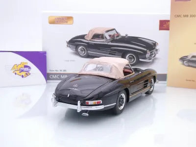 Preview: CMC M-285 # Mercedes-Benz 300 SL W198 II Roadster Softtop Baujahr 1957 " schwarz " 1:18