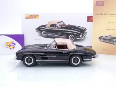 Preview: CMC M-285 # Mercedes-Benz 300 SL W198 II Roadster Softtop Baujahr 1957 " schwarz " 1:18
