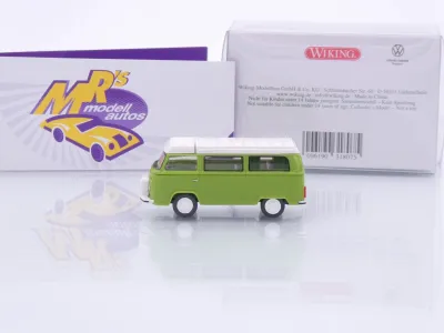 Preview: Wiking 0318 07 # Volkswagen VW T2b Campingbus Baujahr 1972-79 " grün-weiß " 1:87