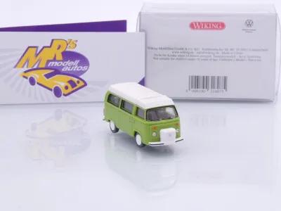 Preview: Wiking 0318 07 # Volkswagen VW T2b Campingbus Baujahr 1972-79 " grün-weiß " 1:87