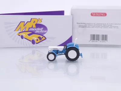Preview: Wiking 0871 05 # Eicher Königstiger Traktor Baujahr 1959-68 " blau-weiß " 1:87