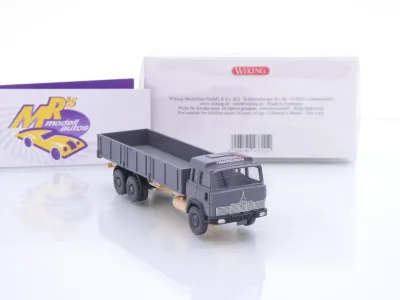 Preview: Wiking 0433 11 # Magirus 235 D Hochbordpritschen-LKW Baujahr 1963-71 grau " Transeuropa " 1:87