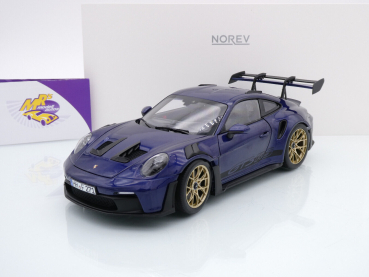 NOREV 187363 # Porsche 911 (992) GT3 RS Baujahr 2022 " gentianblaumetallic-schwarz " 1:18