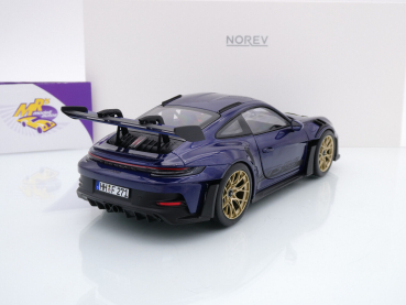 Preview: NOREV 187363 # Porsche 911 (992) GT3 RS Baujahr 2022 " gentianblaumetallic-schwarz " 1:18
