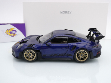 Preview: NOREV 187363 # Porsche 911 (992) GT3 RS Baujahr 2022 " gentianblaumetallic-schwarz " 1:18