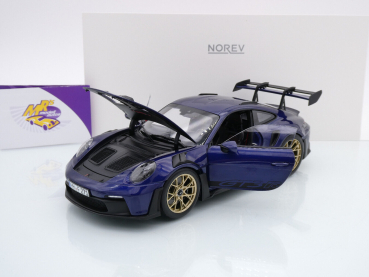 Preview: NOREV 187363 # Porsche 911 (992) GT3 RS Baujahr 2022 " gentianblaumetallic-schwarz " 1:18