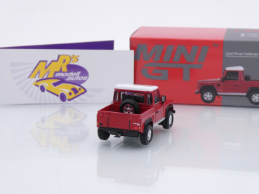 Preview: TSM MINI GT MGT00323-L # Land Rover Defender 90 Pickup LHD " rot-weiß " 1:64
