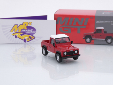 Preview: TSM MINI GT MGT00323-L # Land Rover Defender 90 Pickup LHD " rot-weiß " 1:64