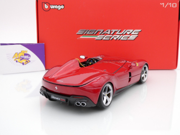Preview: Bburago 18-16909 # Ferrari Monza SP1 Baujahr 2019 " Ferrarirot-metallic " 1:18