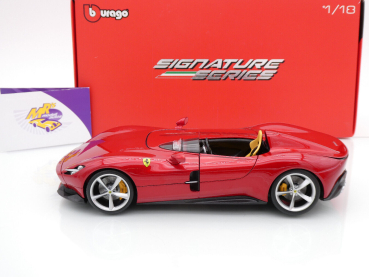 Preview: Bburago 18-16909 # Ferrari Monza SP1 Baujahr 2019 " Ferrarirot-metallic " 1:18