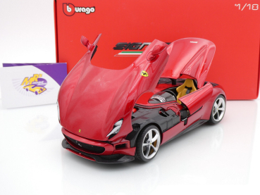Preview: Bburago 18-16909 # Ferrari Monza SP1 Baujahr 2019 " Ferrarirot-metallic " 1:18