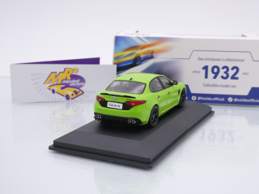 Preview: Solido S4313106 # Alfa Romeo Giulia Quadrifoglio Baujahr 2016 " giftgrün " 1:43