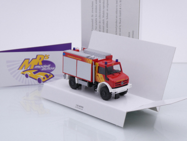 Busch 51056 # Mercedes-Benz Unimog U5023 rot-gelb " Feuerwehr Albstadt " 1:87