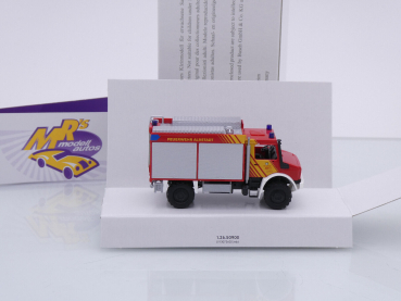 Preview: Busch 51056 # Mercedes-Benz Unimog U5023 rot-gelb " Feuerwehr Albstadt " 1:87