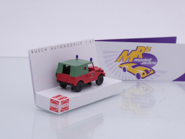 Preview: Busch 53903 # IFA P3 Geländewagen Baujahr 1962 " Feuerwehr Vogelsgrün " 1:87