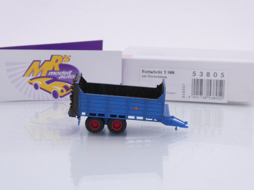 Preview: Busch 53805 # Fortschritt T088 Anhänger mit Mistbeladung Baujahr 1971 " blau " 1:87
