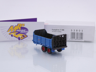 Preview: Busch 53805 # Fortschritt T088 Anhänger mit Mistbeladung Baujahr 1971 " blau " 1:87
